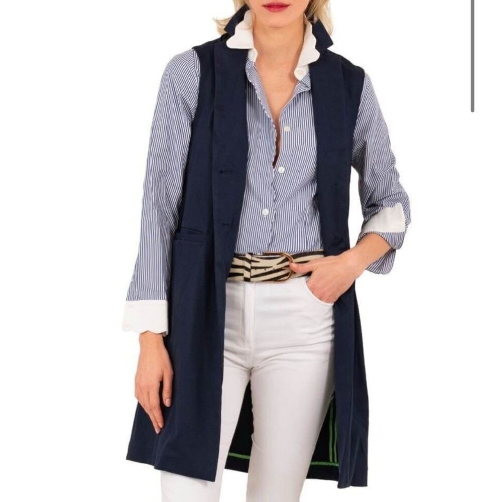 Gretchen Scott Banker Vest Women S‎ Navy Blue Corpcore Business Workwear Office